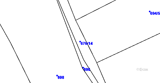 Parcela st. 676/14 v KÚ Turkovice u Přelouče, Katastrální mapa