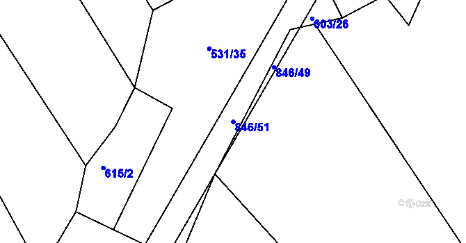 Parcela st. 846/51 v KÚ Turkovice u Přelouče, Katastrální mapa