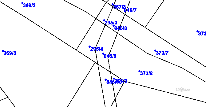 Parcela st. 846/9 v KÚ Turkovice u Přelouče, Katastrální mapa