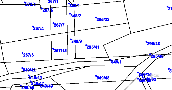 Parcela st. 295/41 v KÚ Turkovice u Přelouče, Katastrální mapa