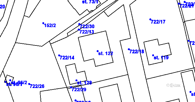Parcela st. 122 v KÚ Turkovice u Přelouče, Katastrální mapa