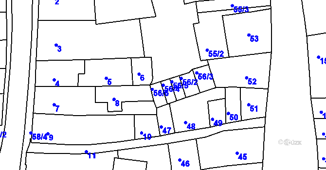 Parcela st. 56/4 v KÚ Turnov, Katastrální mapa