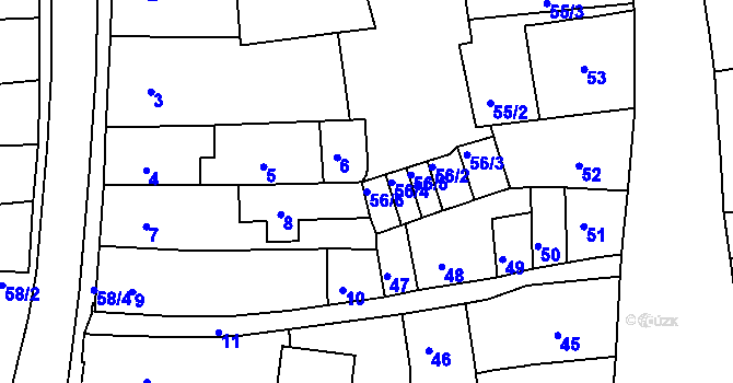 Parcela st. 56/6 v KÚ Turnov, Katastrální mapa
