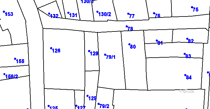 Parcela st. 79/1 v KÚ Turnov, Katastrální mapa