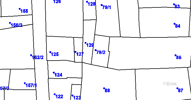 Parcela st. 79/2 v KÚ Turnov, Katastrální mapa