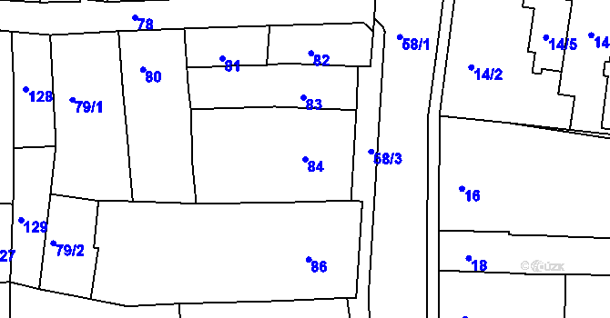 Parcela st. 84 v KÚ Turnov, Katastrální mapa