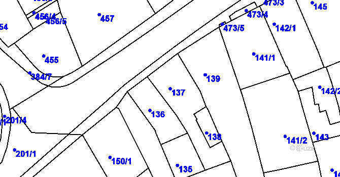 Parcela st. 137 v KÚ Turnov, Katastrální mapa