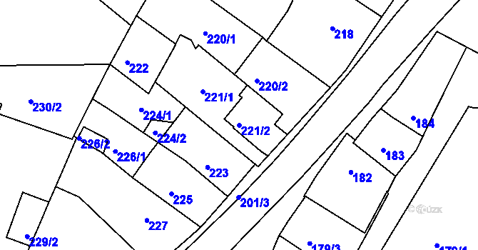 Parcela st. 221/2 v KÚ Turnov, Katastrální mapa