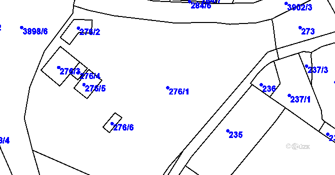 Parcela st. 276/1 v KÚ Turnov, Katastrální mapa