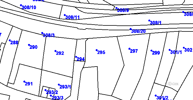 Parcela st. 295 v KÚ Turnov, Katastrální mapa