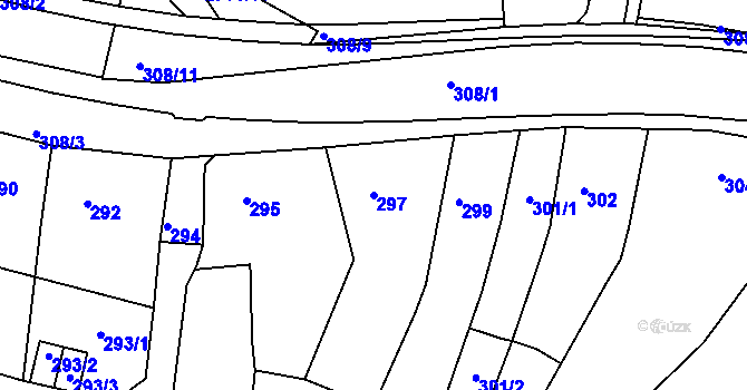 Parcela st. 297 v KÚ Turnov, Katastrální mapa
