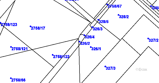 Parcela st. 326/2 v KÚ Turnov, Katastrální mapa