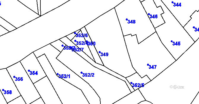 Parcela st. 349 v KÚ Turnov, Katastrální mapa