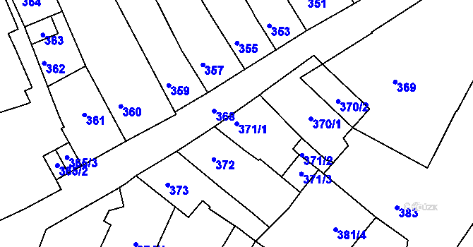 Parcela st. 371/1 v KÚ Turnov, Katastrální mapa
