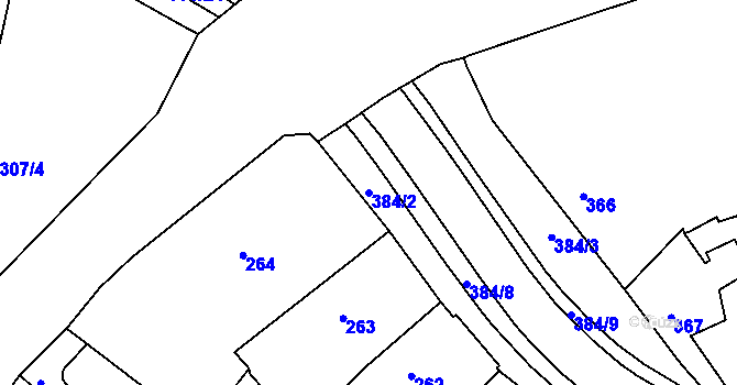 Parcela st. 384/2 v KÚ Turnov, Katastrální mapa