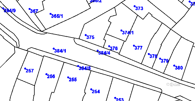 Parcela st. 384/4 v KÚ Turnov, Katastrální mapa