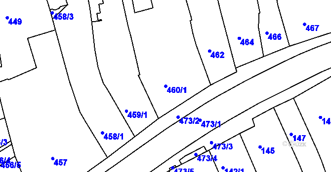 Parcela st. 460/1 v KÚ Turnov, Katastrální mapa