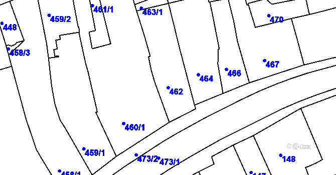 Parcela st. 462 v KÚ Turnov, Katastrální mapa