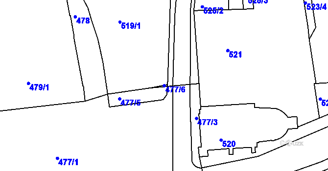 Parcela st. 477/6 v KÚ Turnov, Katastrální mapa