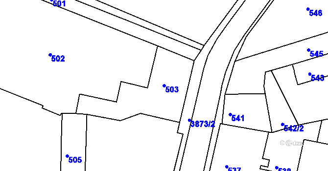 Parcela st. 503 v KÚ Turnov, Katastrální mapa