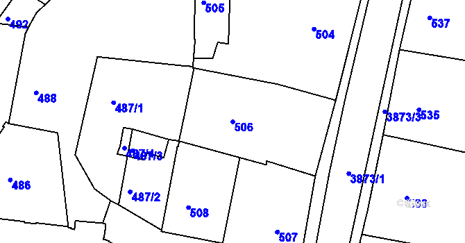 Parcela st. 506 v KÚ Turnov, Katastrální mapa