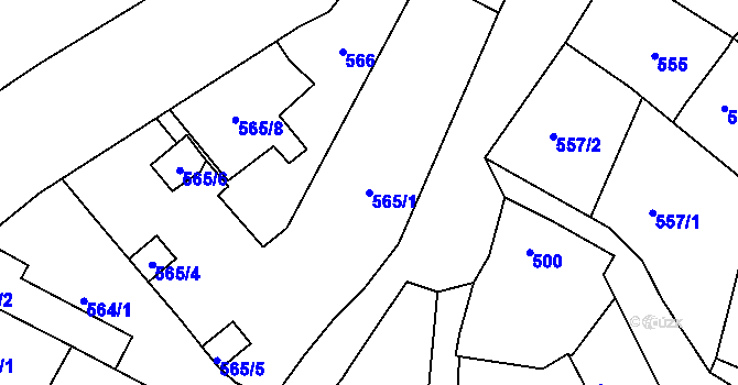 Parcela st. 565/1 v KÚ Turnov, Katastrální mapa
