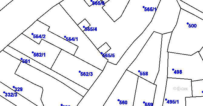 Parcela st. 565/5 v KÚ Turnov, Katastrální mapa