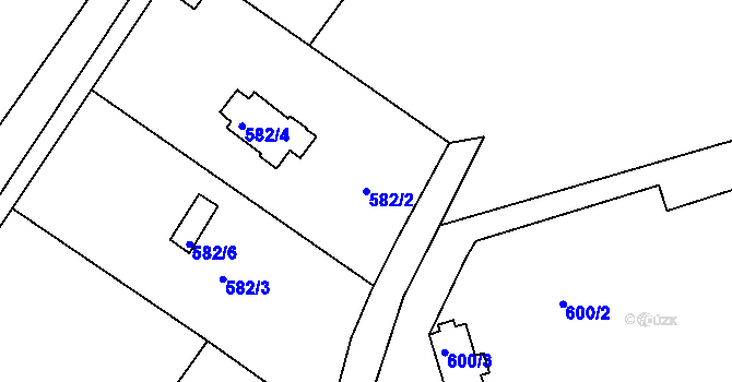 Parcela st. 582/2 v KÚ Turnov, Katastrální mapa