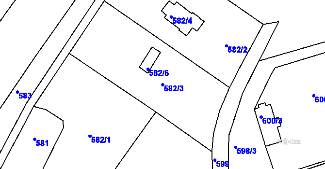 Parcela st. 582/3 v KÚ Turnov, Katastrální mapa