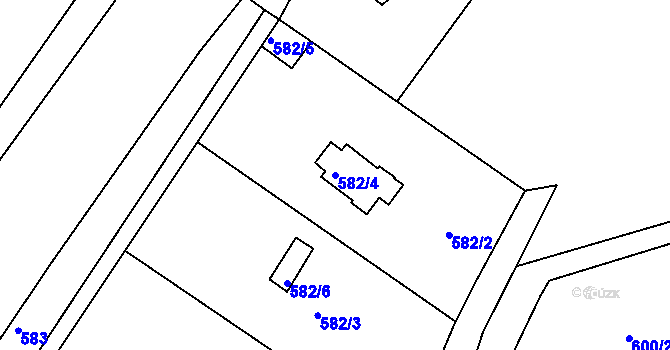 Parcela st. 582/4 v KÚ Turnov, Katastrální mapa