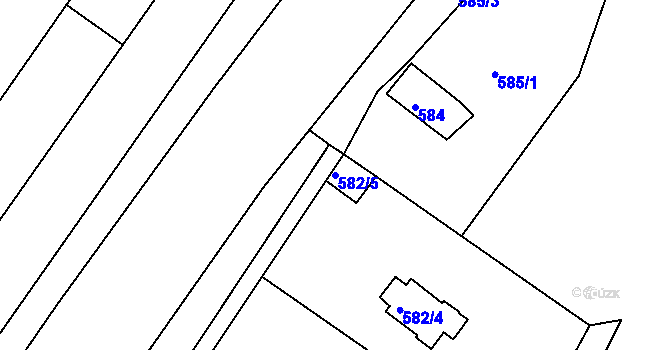 Parcela st. 582/5 v KÚ Turnov, Katastrální mapa