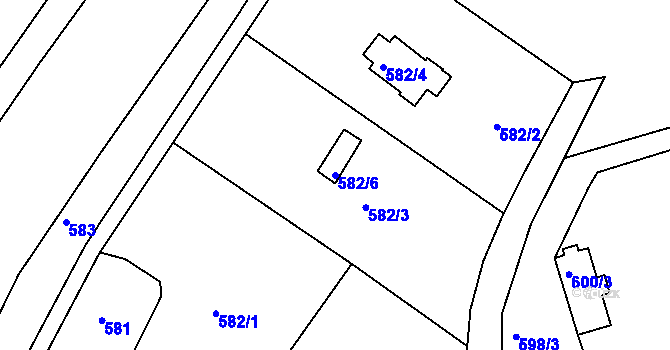 Parcela st. 582/6 v KÚ Turnov, Katastrální mapa