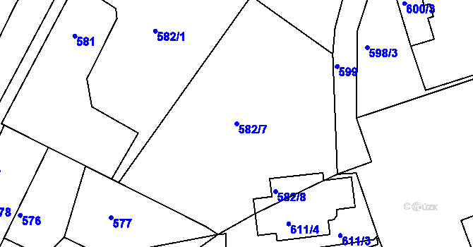 Parcela st. 582/7 v KÚ Turnov, Katastrální mapa