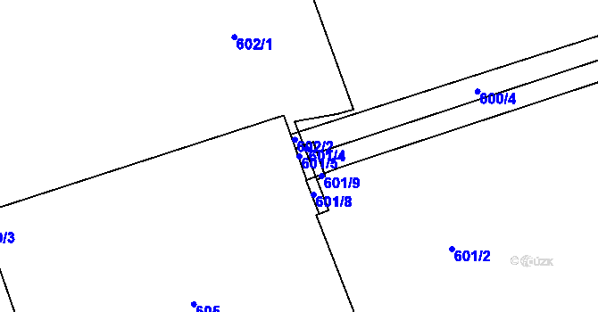 Parcela st. 601/5 v KÚ Turnov, Katastrální mapa