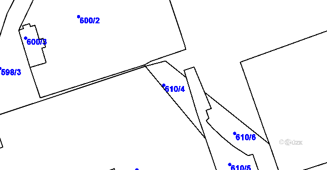 Parcela st. 610/4 v KÚ Turnov, Katastrální mapa