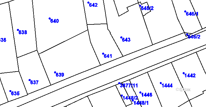 Parcela st. 641 v KÚ Turnov, Katastrální mapa