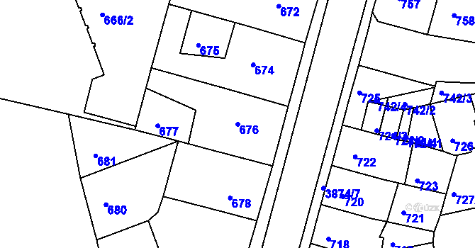 Parcela st. 676 v KÚ Turnov, Katastrální mapa