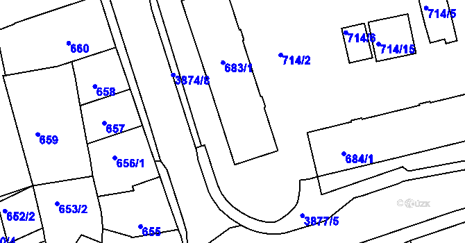 Parcela st. 683/1 v KÚ Turnov, Katastrální mapa