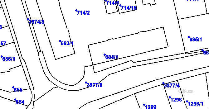 Parcela st. 684/1 v KÚ Turnov, Katastrální mapa