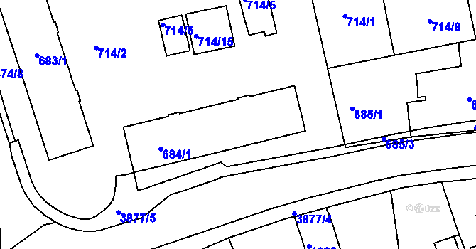 Parcela st. 684/2 v KÚ Turnov, Katastrální mapa