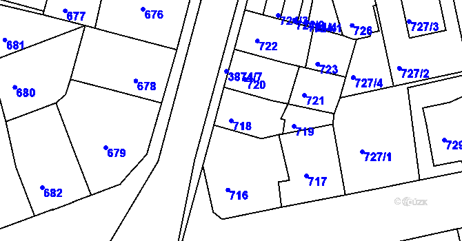 Parcela st. 718 v KÚ Turnov, Katastrální mapa