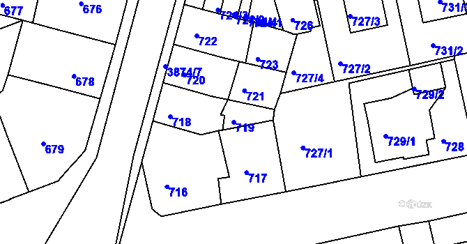Parcela st. 719 v KÚ Turnov, Katastrální mapa