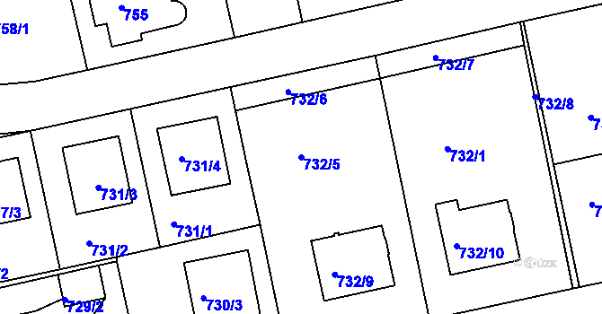 Parcela st. 732/5 v KÚ Turnov, Katastrální mapa