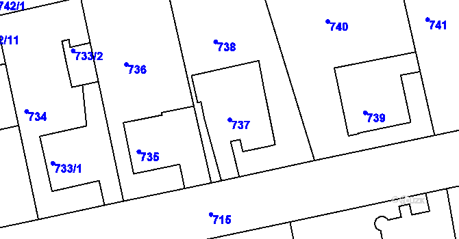 Parcela st. 737 v KÚ Turnov, Katastrální mapa