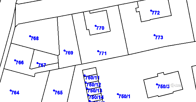 Parcela st. 771 v KÚ Turnov, Katastrální mapa
