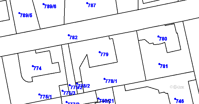 Parcela st. 779 v KÚ Turnov, Katastrální mapa