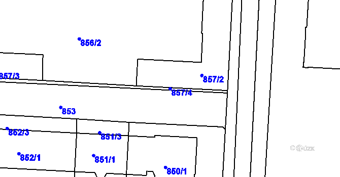 Parcela st. 857/4 v KÚ Turnov, Katastrální mapa