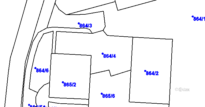 Parcela st. 864/4 v KÚ Turnov, Katastrální mapa