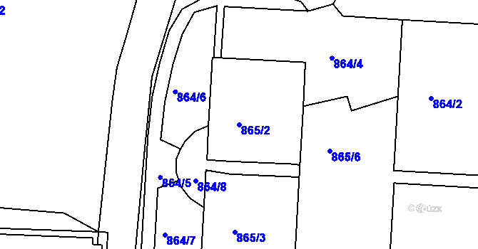 Parcela st. 865/2 v KÚ Turnov, Katastrální mapa