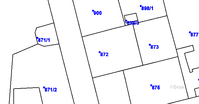 Parcela st. 872 v KÚ Turnov, Katastrální mapa